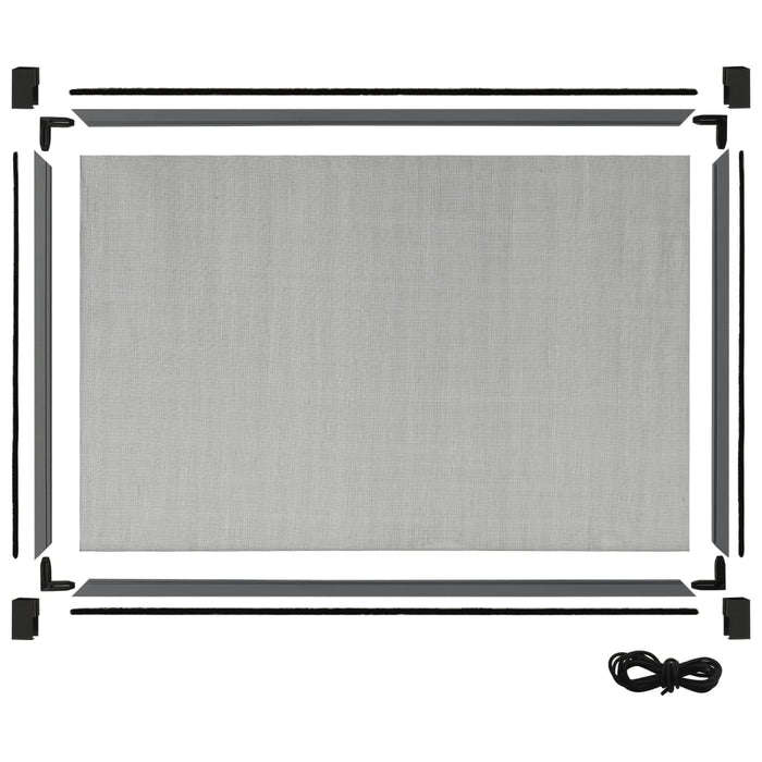 Plasă insecte extensibilă ferestre, antracit, (100-193)x75 cm - WALTI WALTI