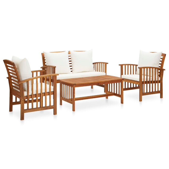 Set mobilier de grădină cu perne, 4 piese, lemn masiv de acacia WALTI