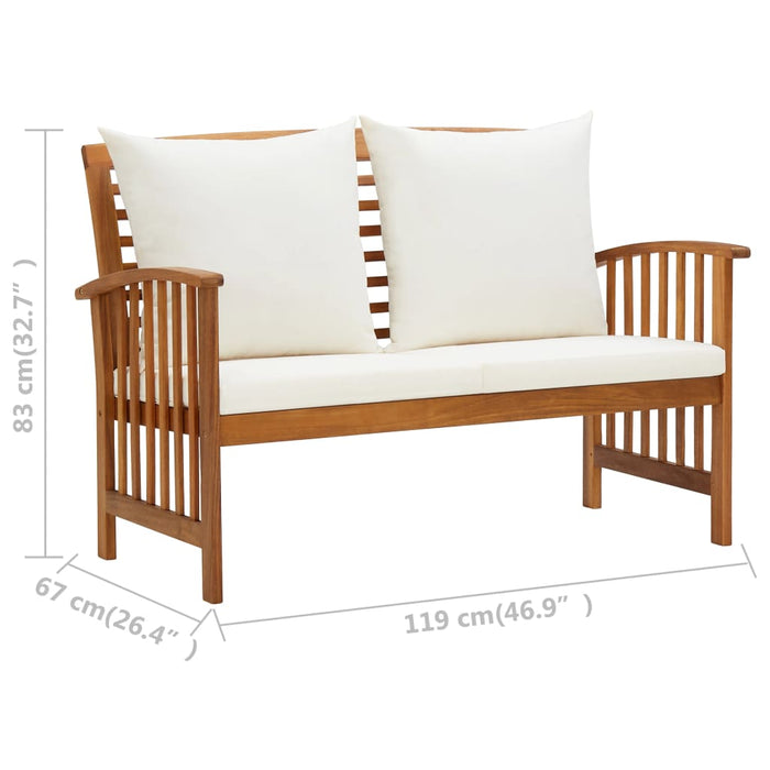 Set mobilier de grădină cu perne, 4 piese, lemn masiv de acacia WALTI