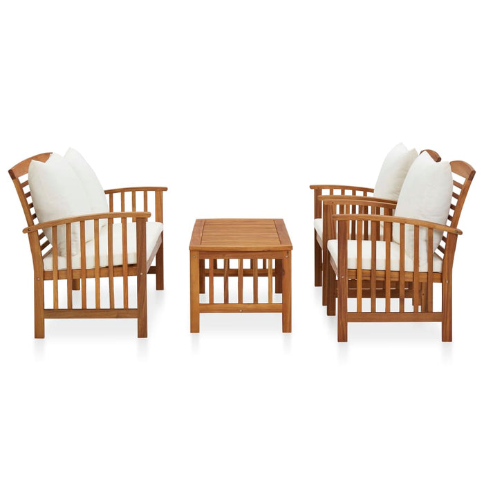 Set mobilier de grădină cu perne, 4 piese, lemn masiv de acacia WALTI