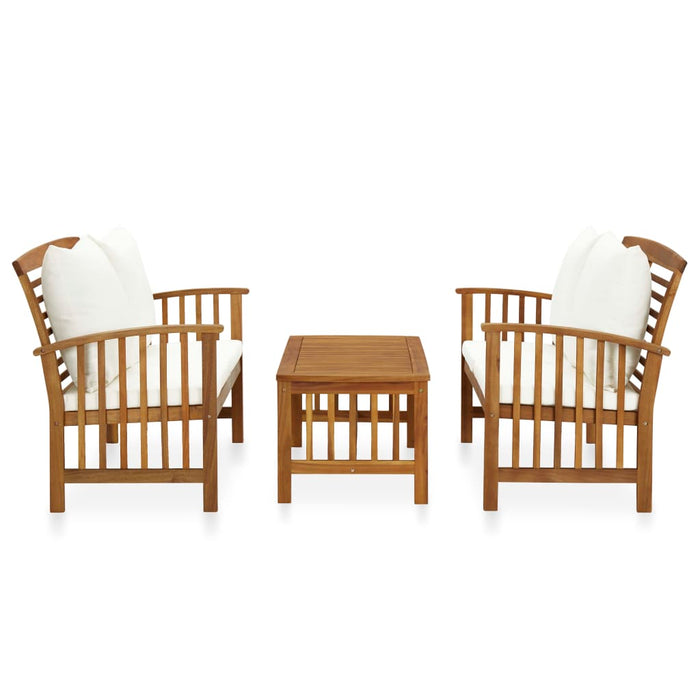 Set mobilier grădină cu perne, 3 piese, lemn masiv de acacia - WALTI WALTI