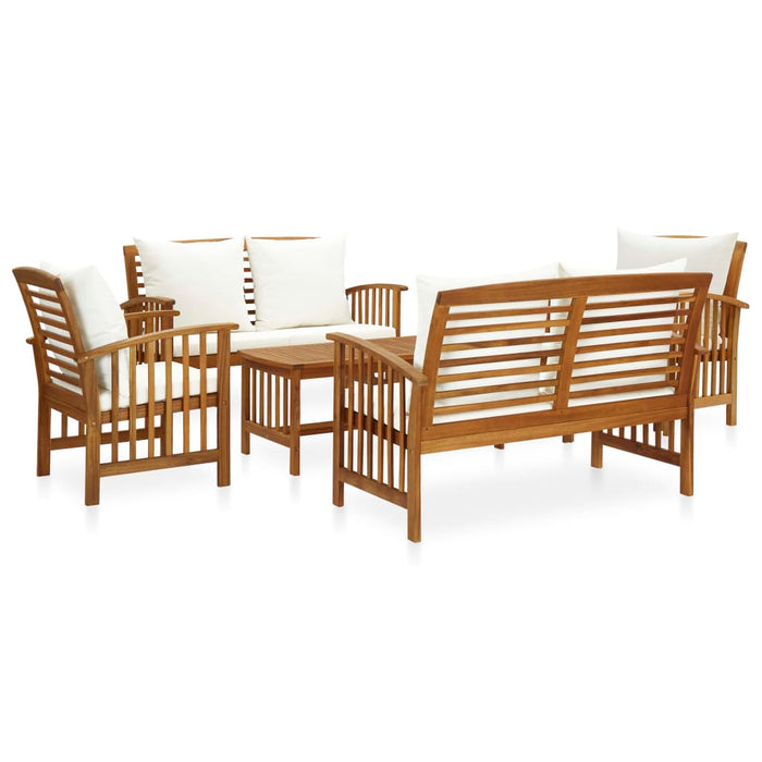 Set mobilier de grădină cu perne, 5 piese, lemn masiv acacia - WALTI WALTI