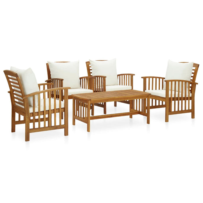 Set mobilier de grădină cu perne, 5 piese, lemn masiv de acacia - WALTI WALTI