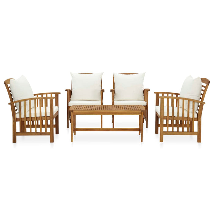 Set mobilier de grădină cu perne, 5 piese, lemn masiv de acacia - WALTI WALTI