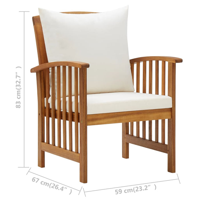 Set mobilier de grădină cu perne, 5 piese, lemn masiv de acacia - WALTI WALTI