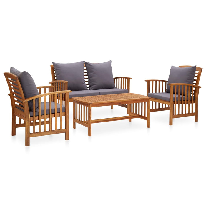 Set mobilier de grădină cu perne, 4 piese, lemn masiv de acacia - WALTI WALTI