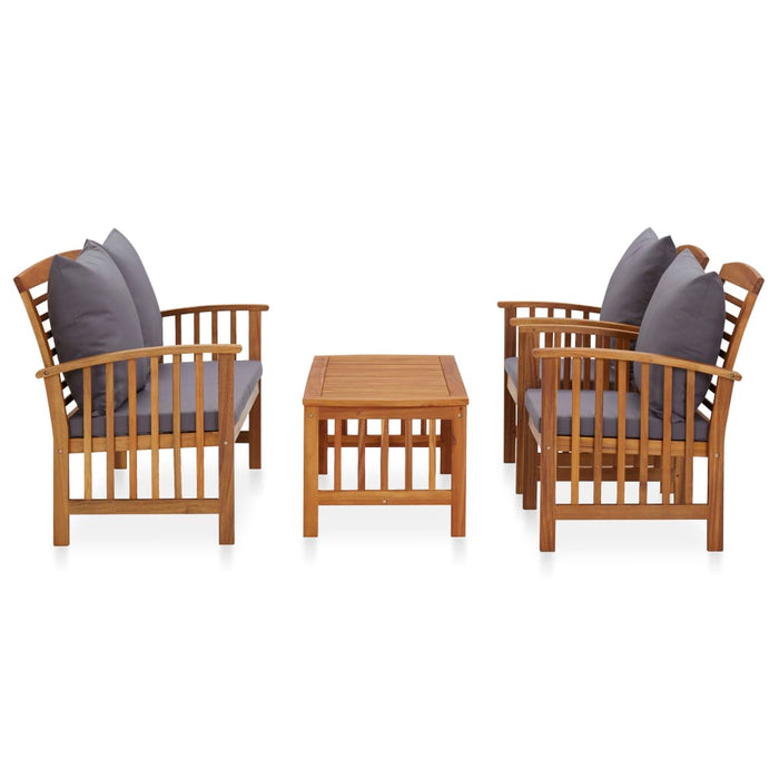 Set mobilier de grădină cu perne, 4 piese, lemn masiv de acacia - WALTI WALTI