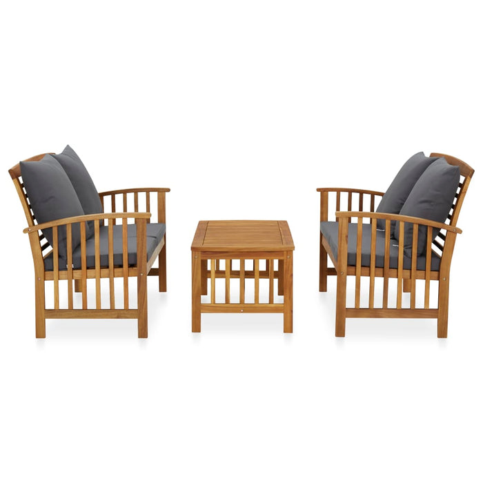 Set mobilier de grădină cu perne, 3 piese, lemn masiv de acacia - WALTI WALTI