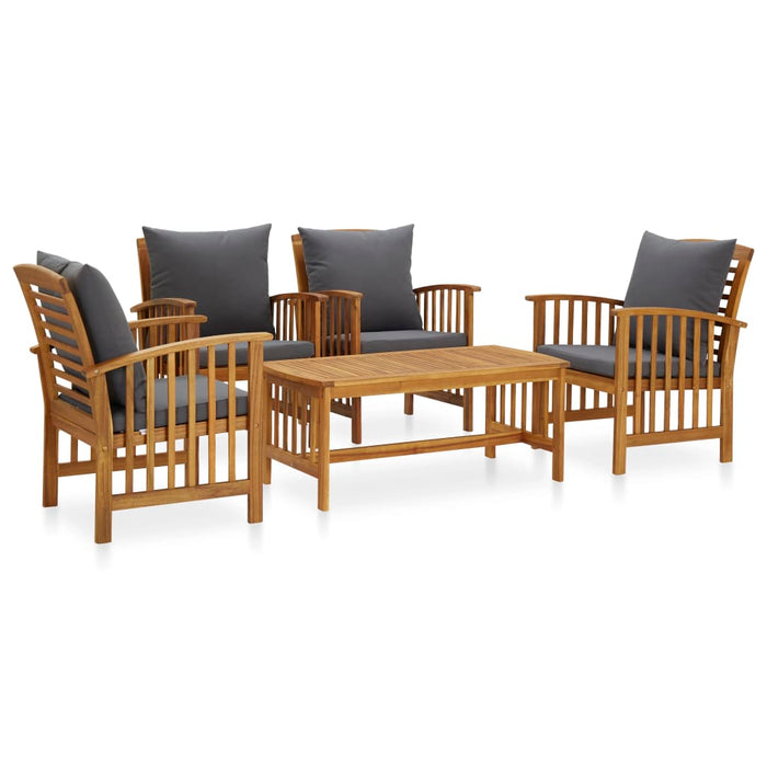 Set mobilier grădină cu perne, 5 piese, lemn masiv de acacia - WALTI WALTI