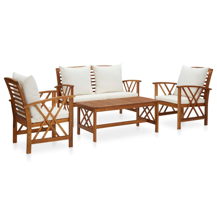 Set mobilier de grădină cu perne, 4 piese, lemn masiv de acacia - WALTI WALTI