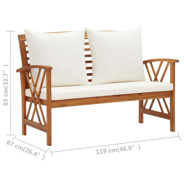 Set mobilier de grădină cu perne, 4 piese, lemn masiv de acacia - WALTI WALTI