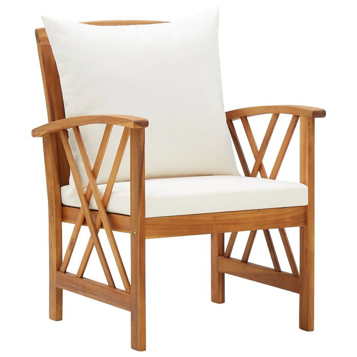 Set mobilier de grădină cu perne, 4 piese, lemn masiv de acacia - WALTI WALTI