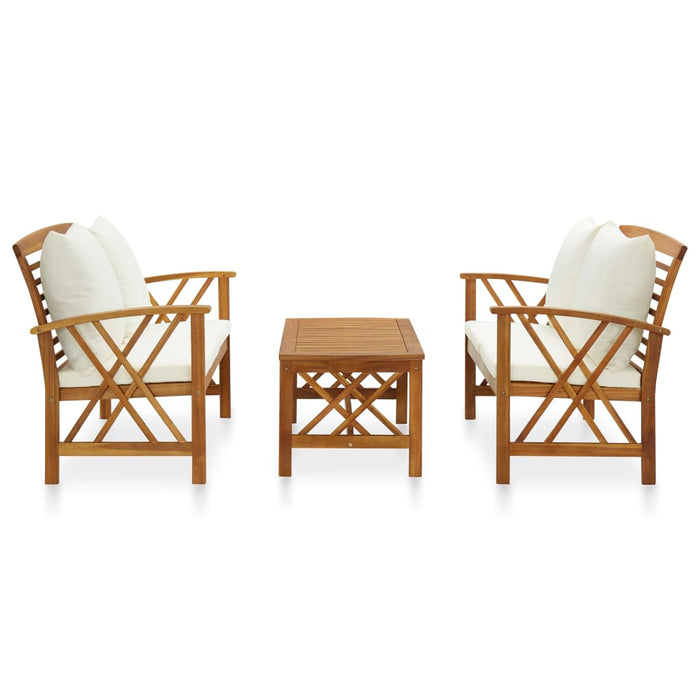 Set mobilier grădină cu perne, 3 piese, lemn masiv de acacia - WALTI WALTI