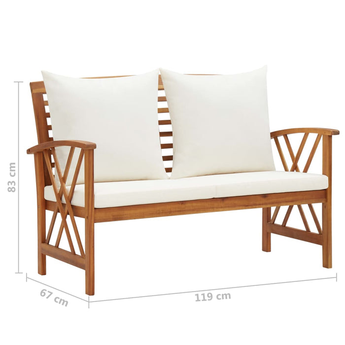 Set mobilier grădină cu perne, 3 piese, lemn masiv de acacia - WALTI WALTI