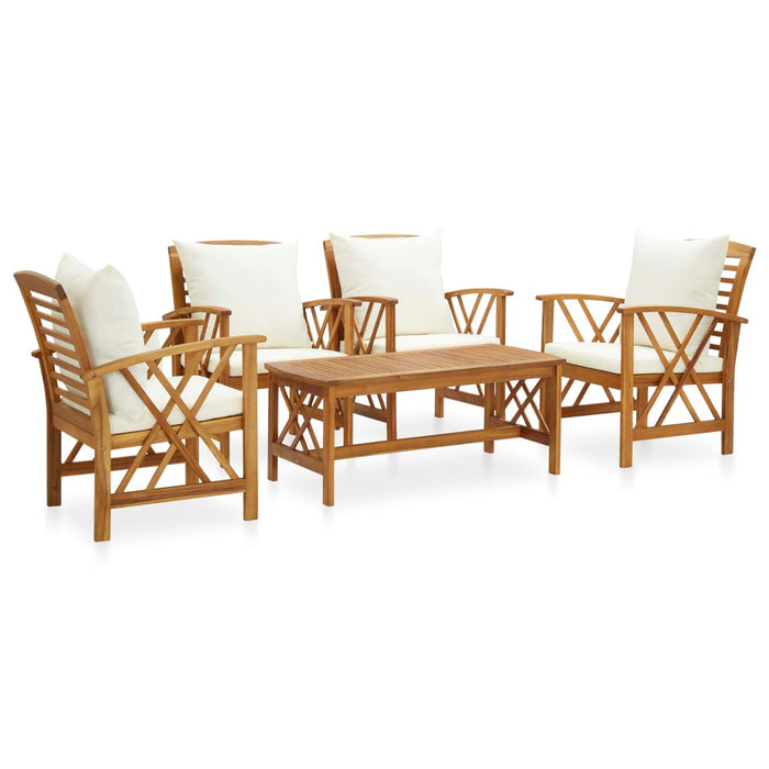 Set mobilier de grădină cu perne, 5 piese, lemn masiv de acacia WALTI