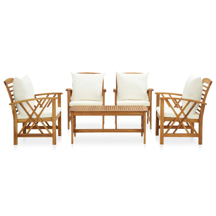 Set mobilier de grădină cu perne, 5 piese, lemn masiv de acacia WALTI
