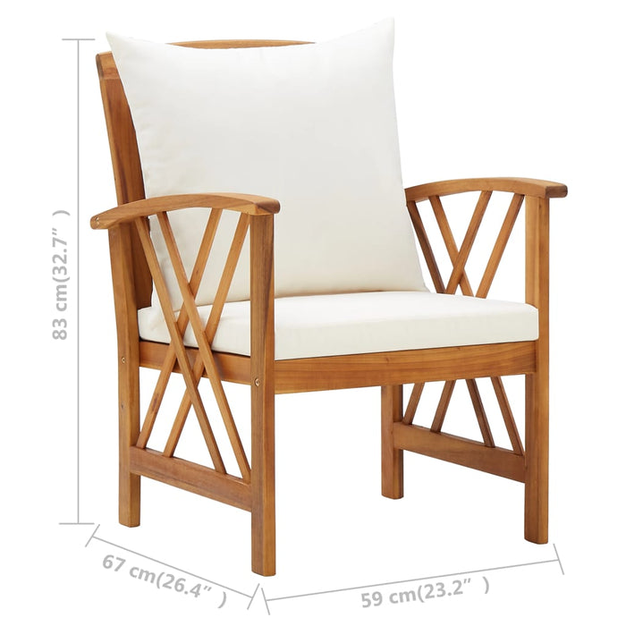 Set mobilier de grădină cu perne, 5 piese, lemn masiv de acacia WALTI