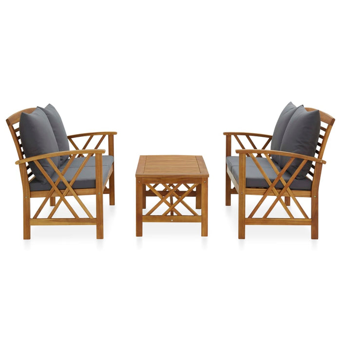 Set mobilier grădină cu perne, 3 piese, lemn masiv de acacia - WALTI WALTI