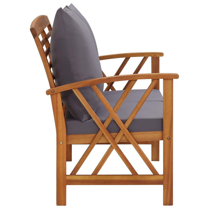 Set mobilier grădină cu perne, 3 piese, lemn masiv de acacia - WALTI WALTI