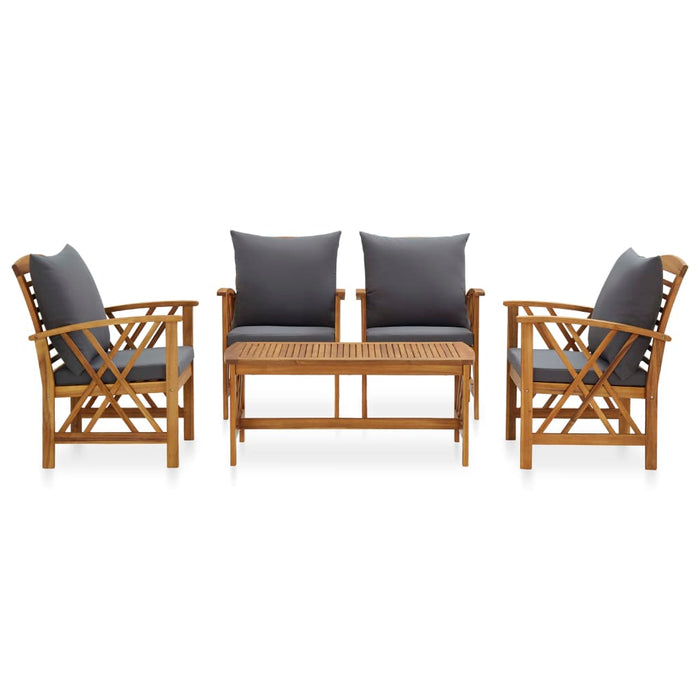 Set mobilier de grădină cu perne, 5 piese, lemn masiv de acacia WALTI