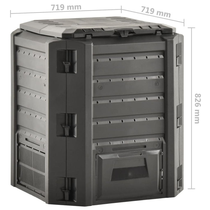 Compostor de grădină, negru, 380 L - WALTI WALTI