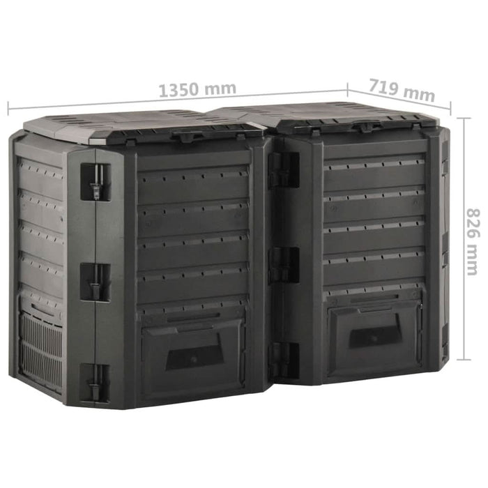 Compostor de grădină, negru, 800 L - WALTI WALTI
