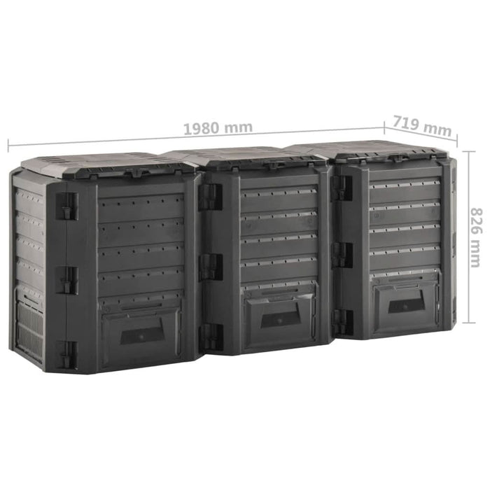 Compostor de grădină, negru, 1200 L - WALTI WALTI