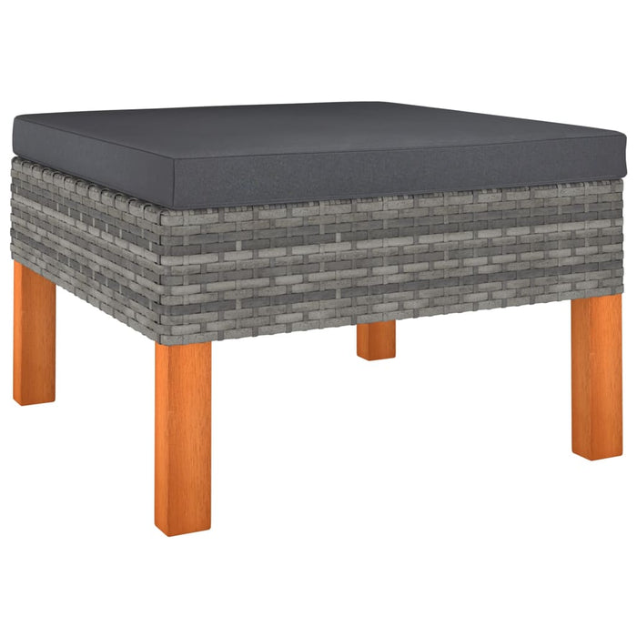 Set mobilier grădină, 3 piese, poliratan & lemn masiv eucalipt - WALTI WALTI