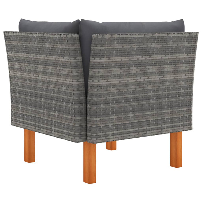 Set mobilier grădină, 3 piese, poliratan & lemn masiv eucalipt - WALTI WALTI