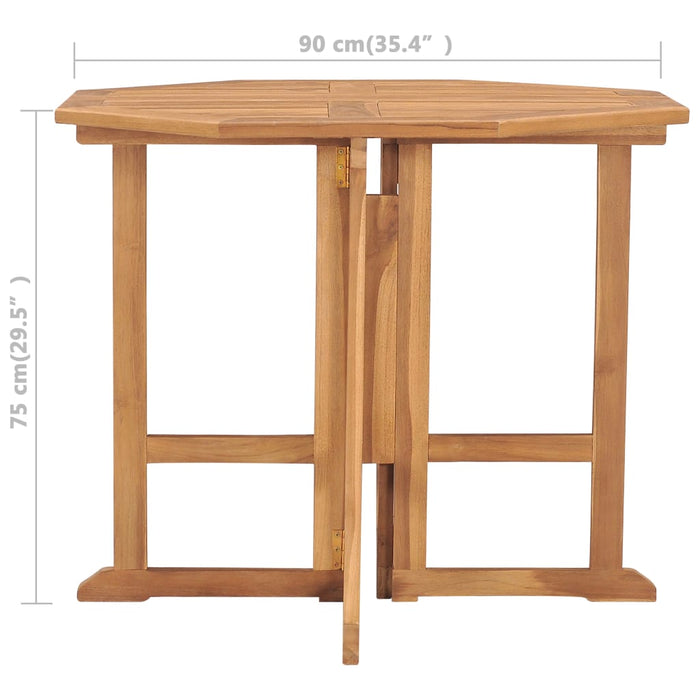 Masă de grădină pliabilă, 90x90x75 cm, lemn masiv de tec - WALTI WALTI