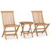 Set mobilier de exterior pliabil, 3 piese, lemn masiv tec - WALTI WALTI