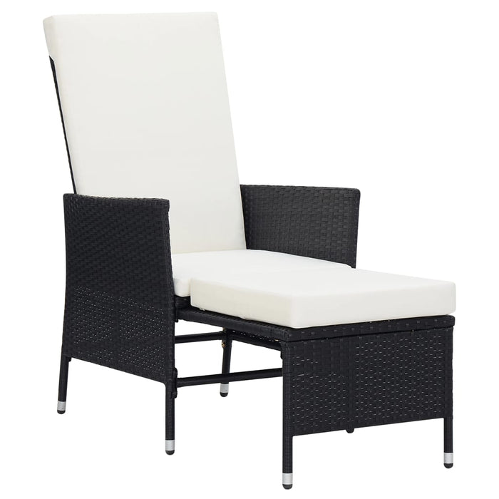 Set mobilier de grădină cu perne, 3 piese, negru, poliratan WALTI