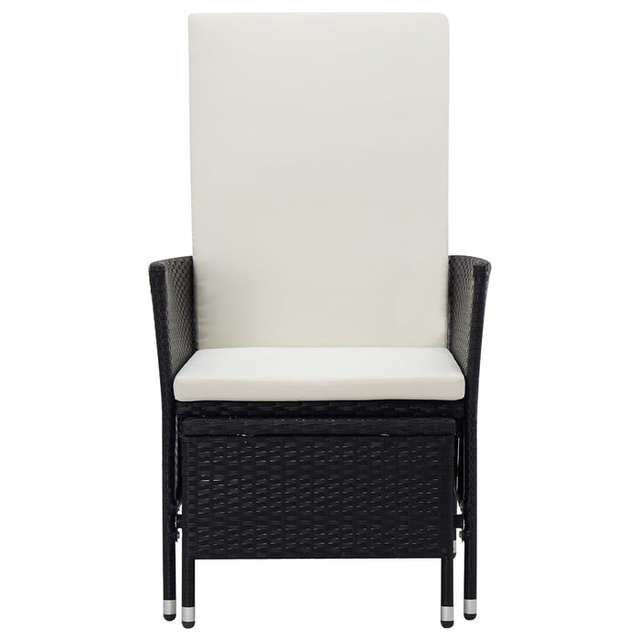 Set mobilier de grădină cu perne, 3 piese, negru, poliratan WALTI