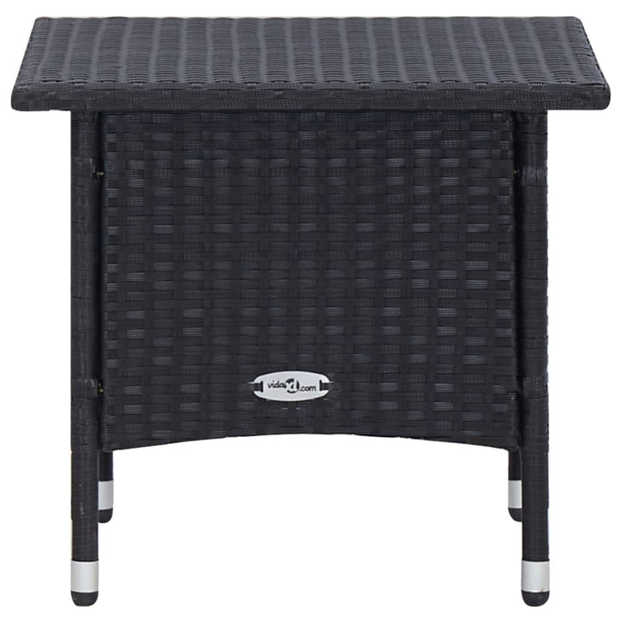 Set mobilier de grădină cu perne, 3 piese, negru, poliratan WALTI