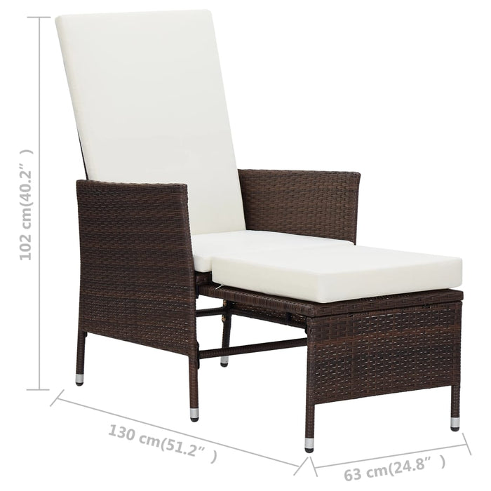 Set mobilier relaxare grădină cu perne 3 piese maro poliratan WALTI