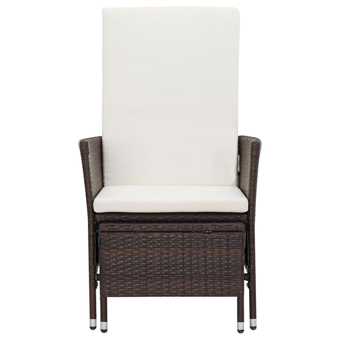 Set mobilier relaxare grădină cu perne 3 piese maro poliratan WALTI