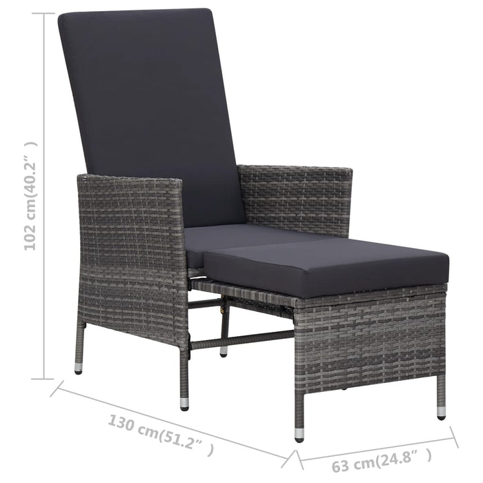 Set mobilier de grădină cu perne, 3 piese, gri, poliratan - WALTI WALTI