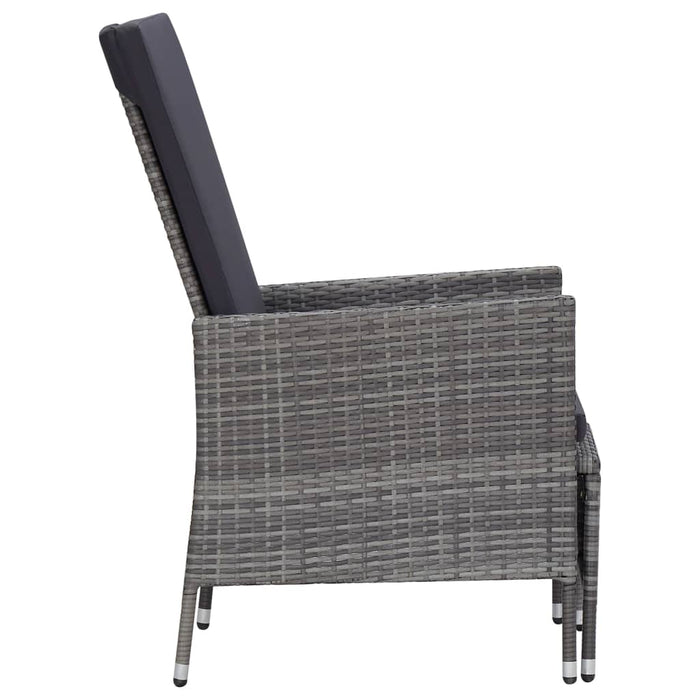 Set mobilier de grădină cu perne, 3 piese, gri, poliratan - WALTI WALTI