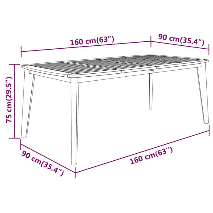 Set mobilier de grădină, 5 piese, lemn masiv de acacia WALTI