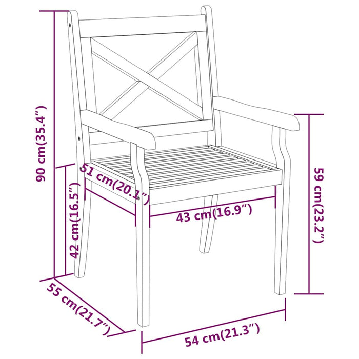 Set mobilier de grădină, 5 piese, lemn masiv de acacia WALTI
