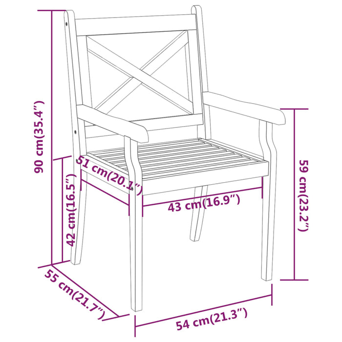 Set mobilier de grădină, 7 piese, lemn masiv de acacia WALTI