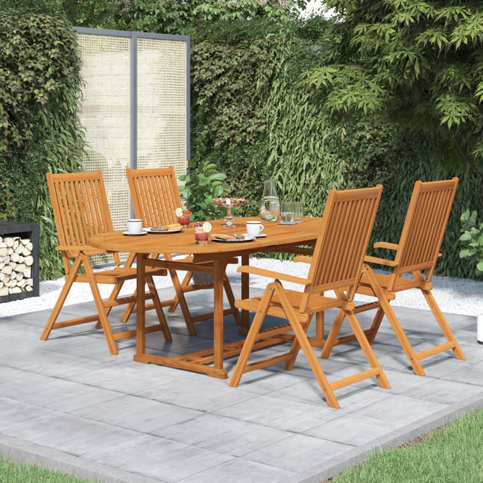 Set mobilier de grădină, 5 piese, lemn masiv de acacia, 150-200 cm WALTI