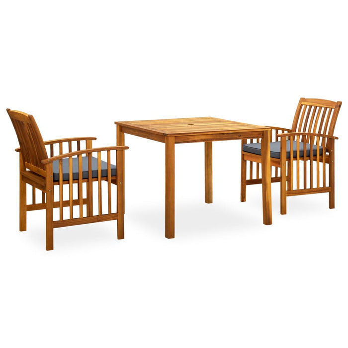 Set mobilier de grădină cu perne, 3 piese, lemn masiv salcâm - WALTI WALTI