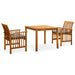 Set mobilier de grădină cu perne, 3 piese, lemn masiv salcâm - WALTI WALTI