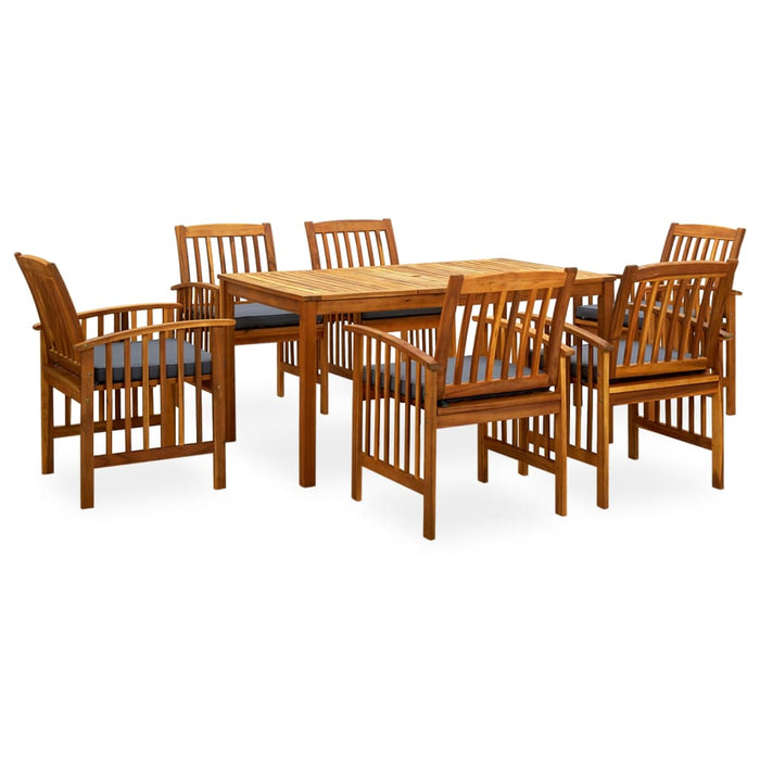 Set mobilier de grădină cu perne, 7 piese, lemn masiv acacia WALTI