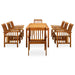 Set mobilier de grădină cu perne, 9 piese, lemn masiv acacia - WALTI WALTI