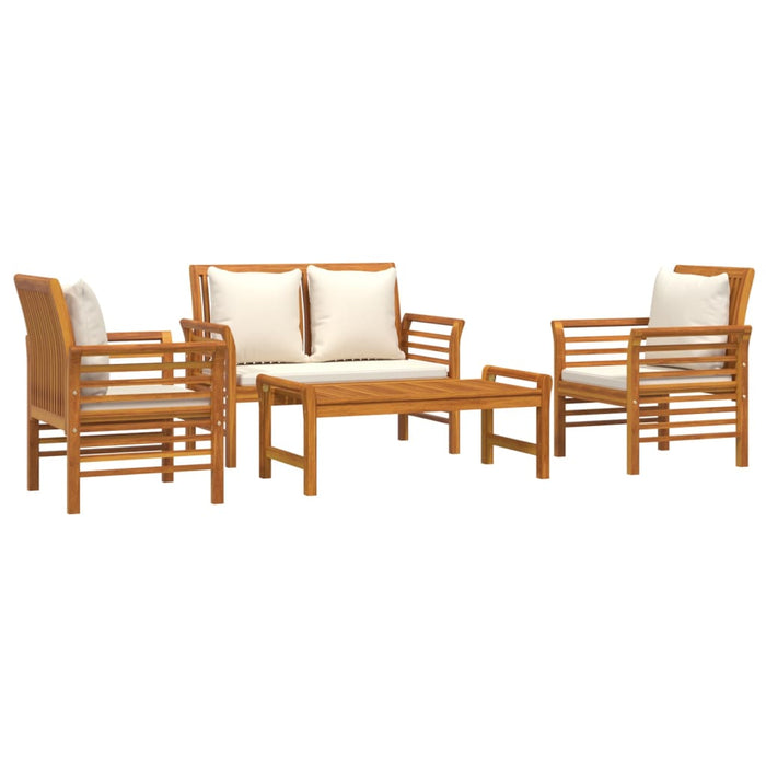 Set mobilier de grădină cu perne, 4 piese, lemn masiv de acacia WALTI