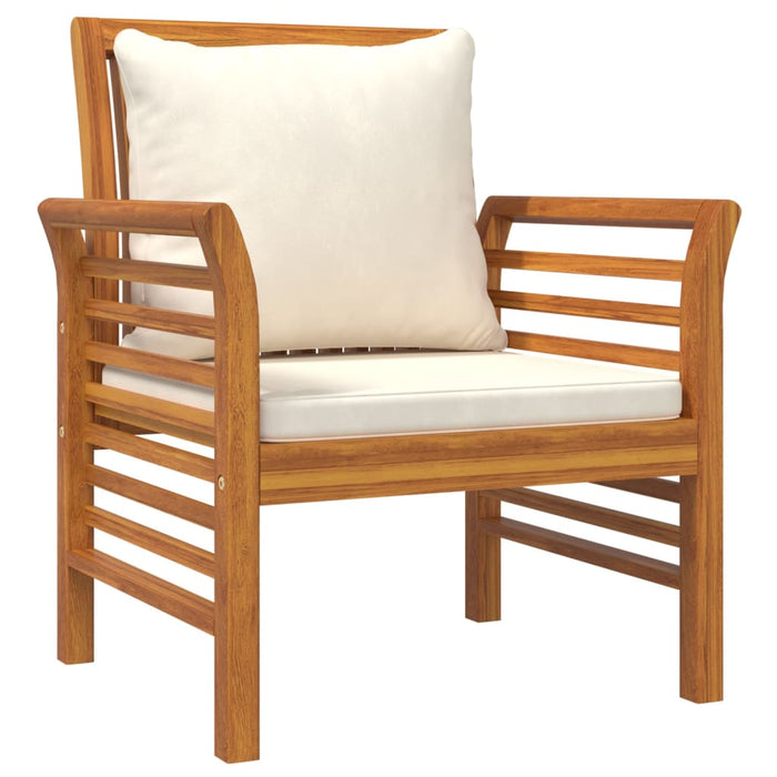 Set mobilier de grădină cu perne, 4 piese, lemn masiv de acacia WALTI