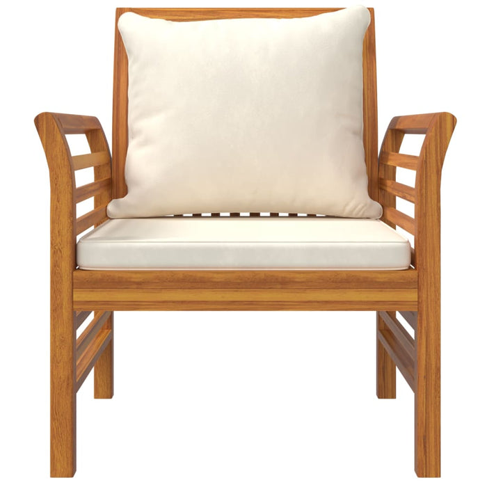 Set mobilier de grădină cu perne, 4 piese, lemn masiv de acacia WALTI