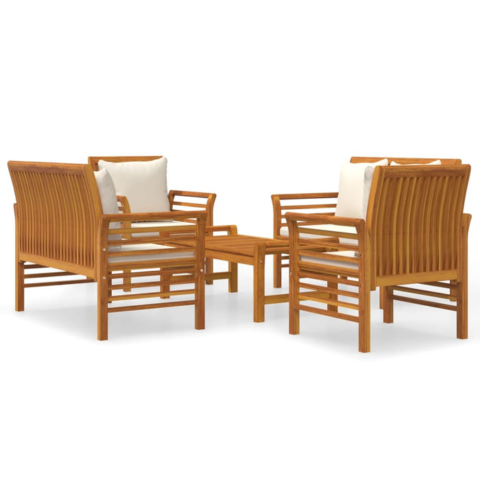 Set mobilier de grădină cu perne, 5 piese, lemn masiv de acacia - WALTI WALTI